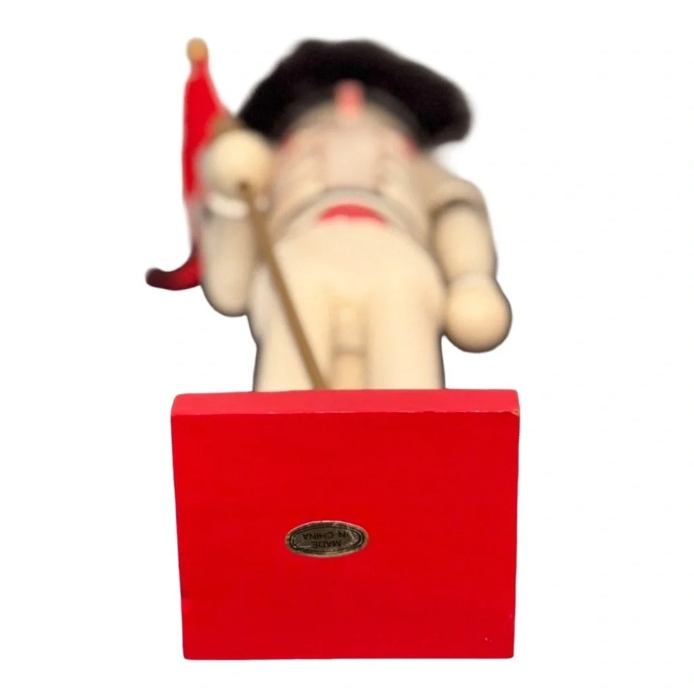 Vintage Nutcracker Soldier with Red Flag